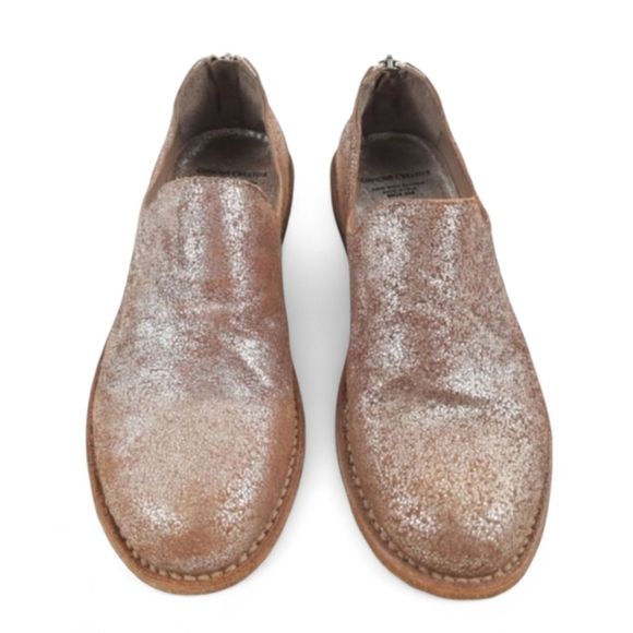 OFFICINE CREATIVE Antiqued Silver Leather Loafer Italy Cowgirl Carter Western - Picture 7 of 13